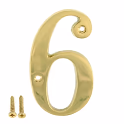 ZhongWang Hardware ZW-A100 4 Inch Bright Brass House Number 6/ZhongWang Hardware ZW-A100 Casa de lat?n Brillante de 4 pulgada ...