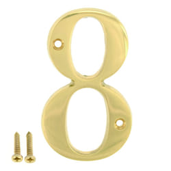 ZhongWang Hardware ZW-A100 4 Inch Bright Brass House Number 8/ZhongWang Hardware ZW-A100 Casa de lat?n brillante de 4 pulgadas N?mero 8