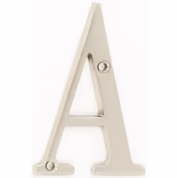 ZW Hardware B100 4 Inch Solid Brass Matt Nickel Plated House Letter A