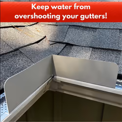 Eagle 1 Rain Gutter Valley Splash Guards  Straight or Bent (2 Per Order) Includes Screws and 1/4"" Bit Driver (Classic Straight  White)