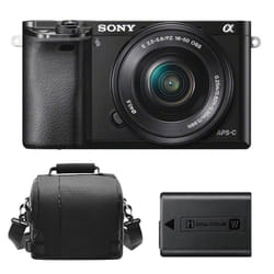 SONY A6000 Black KIT SEL 16-50MM F3.5-5.6OSS Black+Bag+NP-FW50 Battery