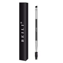BEILI Duo Eyebrow Brush - Professional Angled Eye Brow Brush and Spoolie Brush