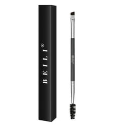 BEILI Duo Eyebrow Brush - Professional Angled Eye Brow Brush and Spoolie Brush