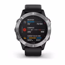 Garmin fēnix 6 3.3 cm (1.3") MIP 47 mm Digital 260 x 260 pixels Black, Metallic GPS (satellite)