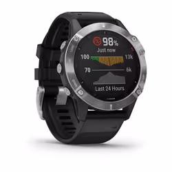 Garmin fēnix 6 3.3 cm (1.3") MIP 47 mm Digital 260 x 260 pixels Black, Metallic GPS (satellite)