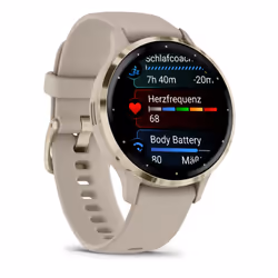 Garmin Venu 3S 3.05 cm (1.2") AMOLED 41 mm Digital 390 x 390 pixels Touchscreen Gold, Grey Wi-Fi GPS (satellite)