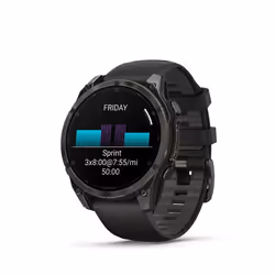 Garmin fenix 8 3.56 cm (1.4") AMOLED 47 mm Digital 454 x 454 pixels Touchscreen Black Wi-Fi GPS (satellite) - Additional view 8