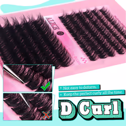 Lash Extension Kit Fluffy Volume Cluster Lashes Wispy 8-20MM D Curl Individual Lashes Eyelash Clusters Kit Lash Glue Bond and Seal Tweezers Diy