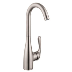 hansgrohe Allegro E Stainless Steel Bar Kitchen Faucet  Bar Sink Faucet Single Hole  Faucet for Kitchen Sink  Stainless Steel Optic 14801801