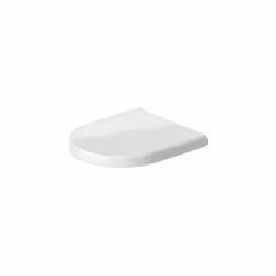 Duravit 0069890000 Toilet seat with Soft Close Hinges, Stainless Steel/White
