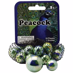 Mega Marbles Peacock, Toy marble ball, 5 yr(s)