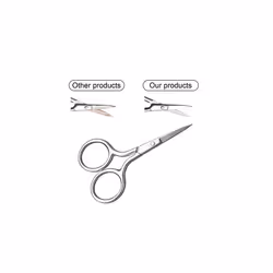 3 Pack Nose Hair Scissors Facial Hair Scissors Small Scissors Stainless Steel Straight Tip Scissor for Eyebrows, Nose, Moustache, Beard (Silver)