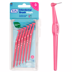 TEPE Interdental Brush Angle Angled Dental Brush for Teeth cleaning Pack of 6 044 mm Extra-SmallSmall gaps Pink Size 0