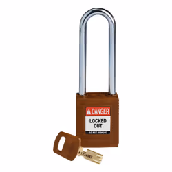 Brady SafeKey, Conventional padlock, Key lock, Keyed to differ, Brown, Nylon, Steel