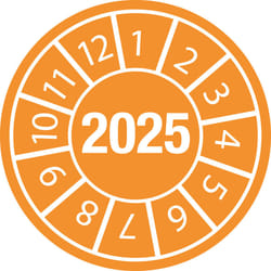 Brady DATE INSPECTION LABELS 25 Dia 35 B-7541 self-adhesive label Round Permanent Orange, White 125 pc(s)