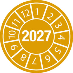 Brady DATE INSPECTION LABELS 27 Dia 35 B-7541 self-adhesive label Round Permanent Ochre, White 125 pc(s)