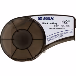 Brady People ID M21-500-595-GY, Grey, Self-adhesive printer label, Vinyl, Thermal inkjet, Acrylic, Permanent