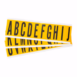 Brady 1534-LTR KIT, Black, Yellow, Rectangle, Permanent, Black on yellow, Universal, Vinyl