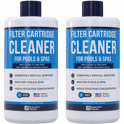 Pool & Spa Cartridge Cleaner 2 Pack  32oz / 2 Quart Total / 4 Uses  Made in USA - Filter Cleaning Solution Comparable to Leis ...