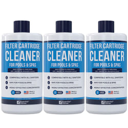 Pool & Spa Cartridge Cleaner 3 Pack  32oz / 3 Quart Total / 6 Uses  Made in USA - Filter Cleaning Solution Comparable to Leisure Time by Essential Val