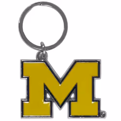 Michigan Wolverines Chrome Logo Cut Keychain