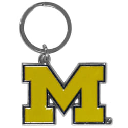 Michigan Wolverines Chrome Logo Cut Keychain