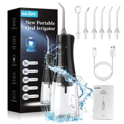 Water Flosser Cordless Rechargeable, 350ML Tank 5 Modes 8 Jet Tips, Water Flossers for Teeth Cleaning and Flossing, Dental Oral Irrigator for Home and