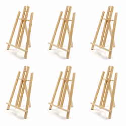 JOY SPOT 6 Pack 16 Tabletop Easel  Portable AFrame Tripod Wood Easel for Painting Party  Canvas  Display Stand for Kids Stud