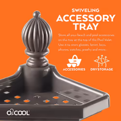 O2COOL Pool & Spa Valet, Adjustable Pool & Patio Towel Holder with Weighted Base, Outdoor Towel Bar, Poolside Table, Bronze