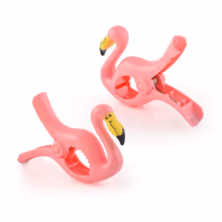 O2COOL Bocaclips - Beach Towel Clips for Beach Chairs Patio and Pool Accessories - (Flamingo) 2 Count