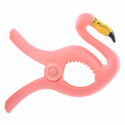 O2COOL Bocaclips - Beach Towel Clips for Beach Chairs  Patio and Pool Accessories - (Flamingo) 2 Count