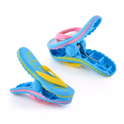 O2COOL Bocaclips - Beach Towel Clips for Beach Chairs  Patio and Pool Accessories Clothes Pins or Bag Clips - (Flip Flop) 4 Clips