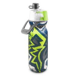 O2COOL Mist 'N Sip Misting Water Bottle 2-in-1 Mist And Sip Function With No Leak Pull Top Spout Reusable Sports Water Bottle - 20 oz (Graffiti Green)