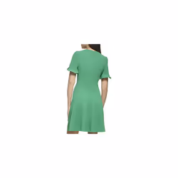 DKNY Women's Short Scuba Crepe Jewel Neck Dress  Apple Green  14