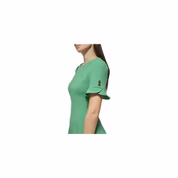 DKNY Women's Short Scuba Crepe Jewel Neck Dress  Apple Green  14