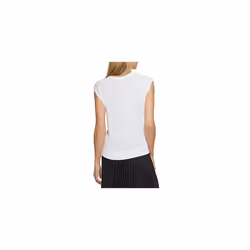 DKNY Women's Sleeveless Lightweight Crew Neck Sweaters  Ivory