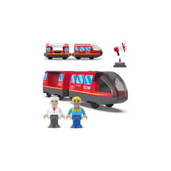 Battery Operated Action Train (Magnetic Connection) - Powerful Engine Train Compatible with Thomas, Brio, Chuggington Wooden Rails and Train - Toys
