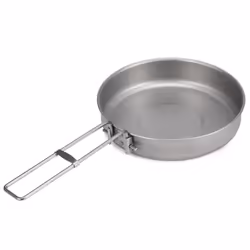 Camping Cookware Set Titanium Pot and Fry Pan Set with Lid and Foldable Handles for Outdoor Camping