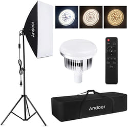 Andoer Studio Photography Light kit Softbox Lighting Set with 85W 2800K-5700K Bi-color Temperature - US Plug