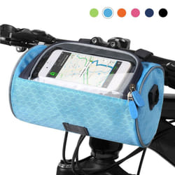 Waterproof Bike Handlebar Bag Bicycle Front Bag Touchscreen Phone Holder Bag Pack Shoulder Bag MTB - blue