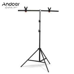 T-Shape Backdrop Stand Background Bracket Kit Aluminum Alloy Material Heavy Duty Portable Adjustable Height - black, 1m