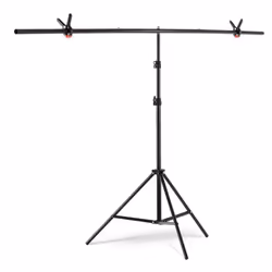 T-Shape Backdrop Stand Background Bracket Kit Aluminum Alloy Material Heavy Duty Portable Adjustable Height - black, 1m