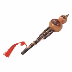 Chinese Handmade Black Bamboo Hulusi Gourd Cucurbit Flute Ethnic Musical Instrument Key of C with
