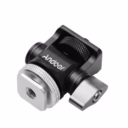 Mini Monitor Mount Tripod Head Cold Shoe Adapter Aluminum Alloy 1/4 Inch Screw for Flash Microphone LED Fill Light Lamp