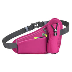 Sports Hydration Belt Bag Running Belt Waist Pack Bum Bag with Water Bottle Holder for Men Women - rose red
