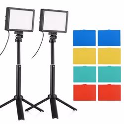 3 Packs 15W LED Video Light Set Desktop Photography Fill Light Bi-Color Temperature Adjustable