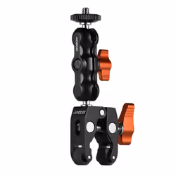 Andoer Multi-functional Clamp Ball Mount Clamp Articulating Friction Arm Super Clamp with 1/4 Inch - orange