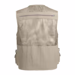 Fishing Vest Breathable Fishing Travel Mesh Vest with Zipper Pockets Summer Work Vest for Outdoor - khaki, 4XL