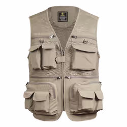 Fishing Vest Breathable Fishing Travel Mesh Vest with Zipper Pockets Summer Work Vest for Outdoor - black, XL