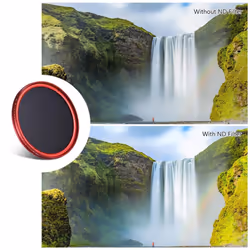 FOTGA Slim ND Fader Variable Filter Neutral Density ND2 to ND400 Red Replacement for Canon - red, 58mm